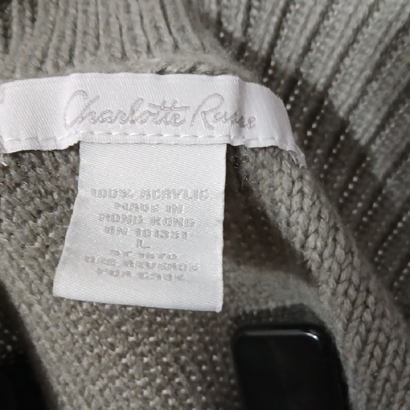 Charlotte Russe Olive Cable Knit Sweater - Picture 6 of 7